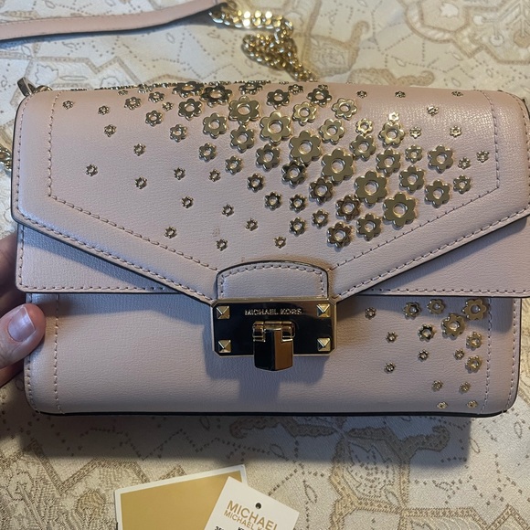 Michael Kors Pink Floral Embellished Crossbody Bag - Picture 7 of 8